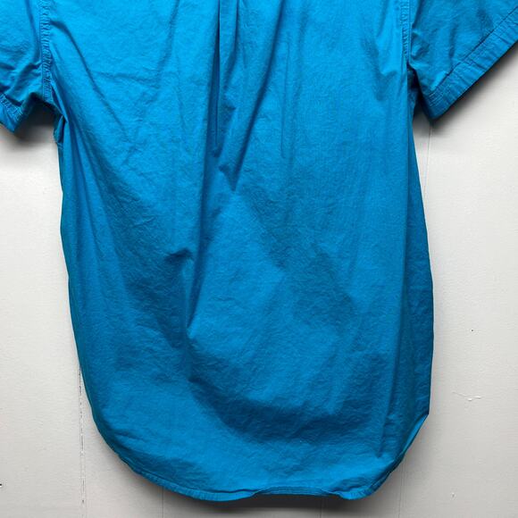 Paper Denim & Cloth Button Down Short Sleeve Women's Blue Shirt Size Medium Slim - Picture 8 of 13